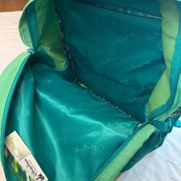 Vera Bradley Disney Parks Mickey Mouse Green Canvas Backpack Travel Bag - Picture 5 of 7